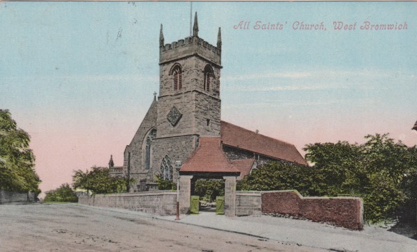 Postcard of All Saints Church West Bromwich c1905